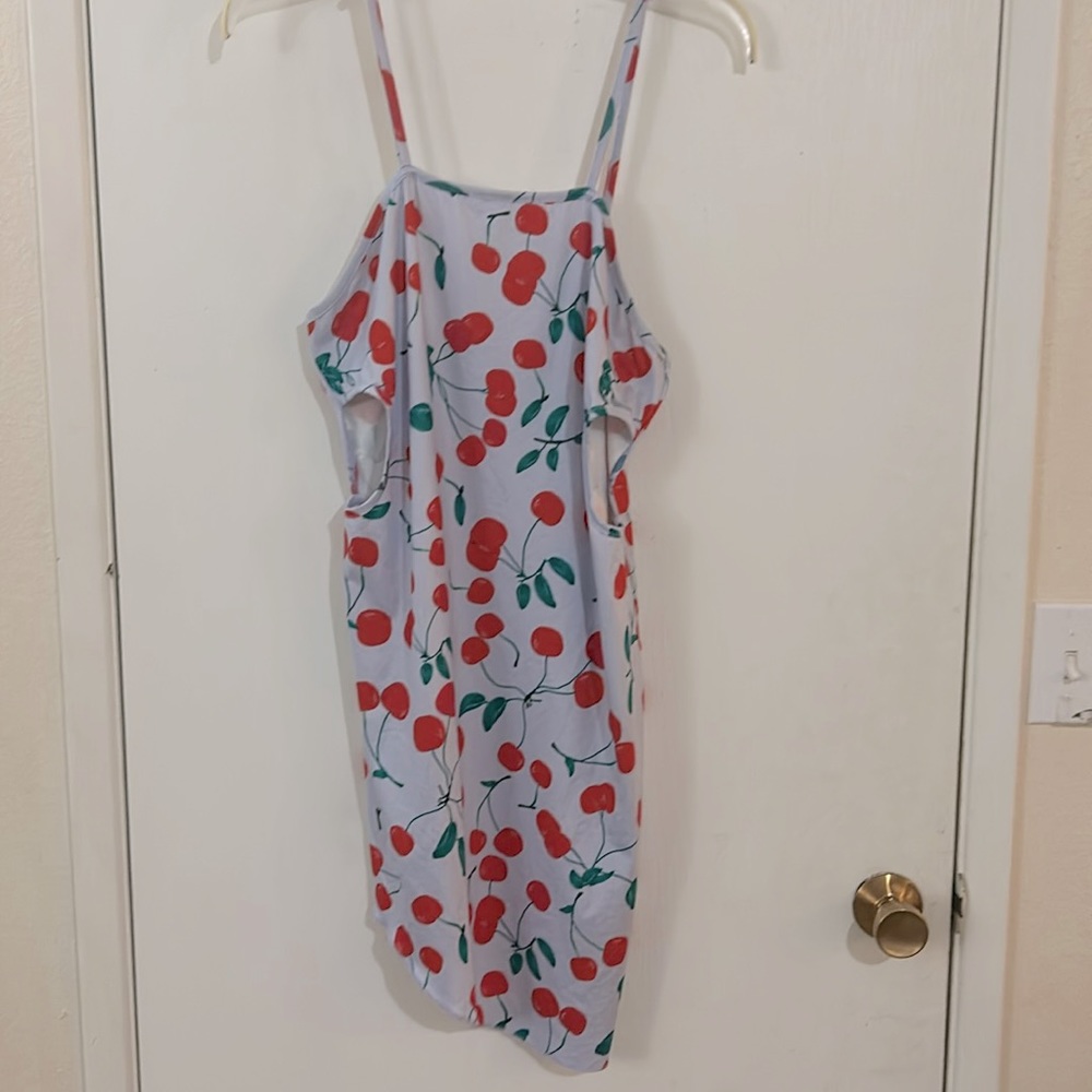 Light blue cherry dress